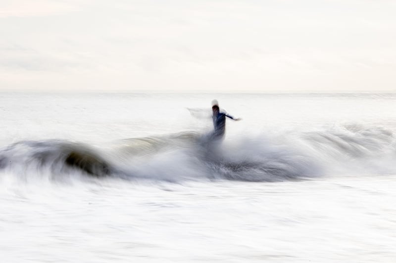 Surfer riding a wave